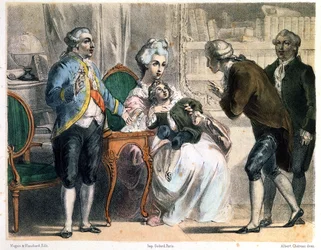 Parmentier präsentiert die Kartoffel Ludwig XVI. und seiner Familie